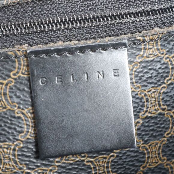 Vintage Celine Macadam Leather Tote Bag Shoulder A4 Black Women's CCE Cy14-9 - Picture 8 of 9